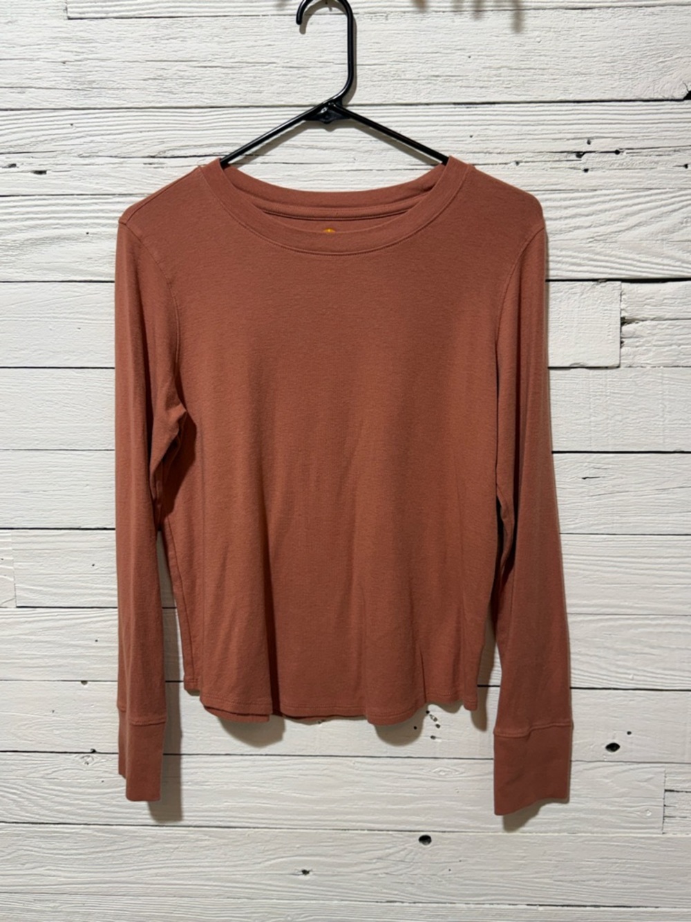 C&C California Long Sleeve Crewneck Top - Rusty Brick Casual Womens Relaxed